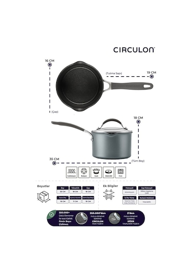 Circulon 16 Cm Kapaklı Sos Tenceresi