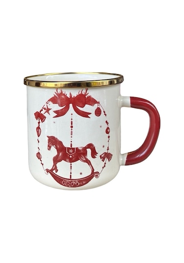 Emaylabxyirmiyedikuzguncuk Christmas Carousel Emaye Kupa Krem