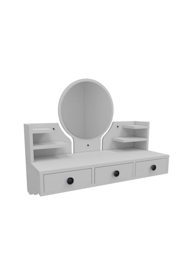 Arnetti Polina Makyaj Masası Aynalı Duvara Monte Beyaz