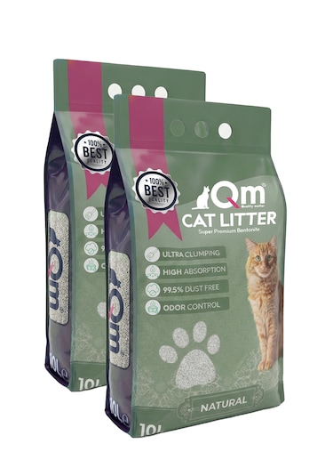 Qm Natural Süper Premium Bentonit Kedi Kumu 10 L X 2 Adet