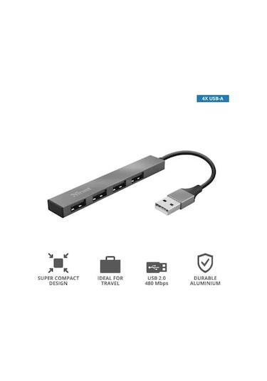 Trust 23786 Halyx 4 Port Mini USB Çoklayıcı