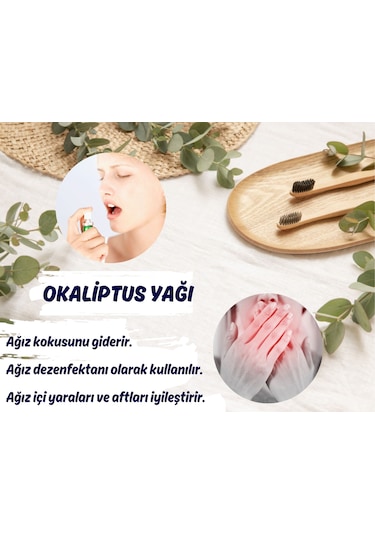 %100 Saf Okaliptus Uçucu Yağı 10 Ml - Doğal Nefes Ve Terapi Etkili Eucalyptus Globulus 10 ML