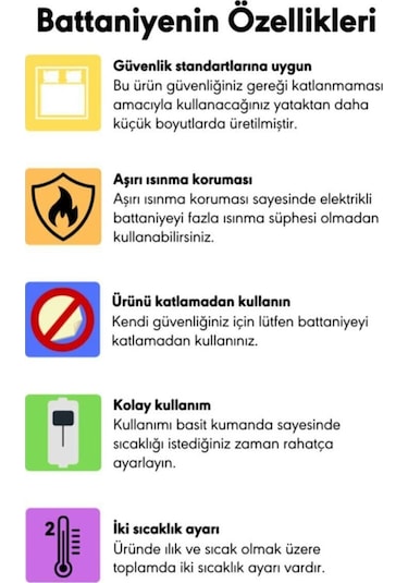 Seçkin Boyralı Çift Kişilik Elektirikli Battaniye Keçeli