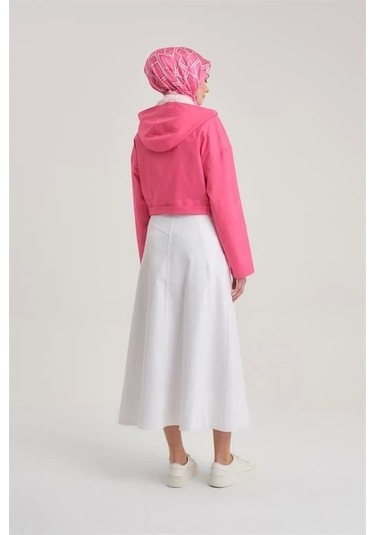 Armine Seyyar Kapüşonlu Ve Kemerli Pamuk Ceket 24y5406 Orkide Pembe