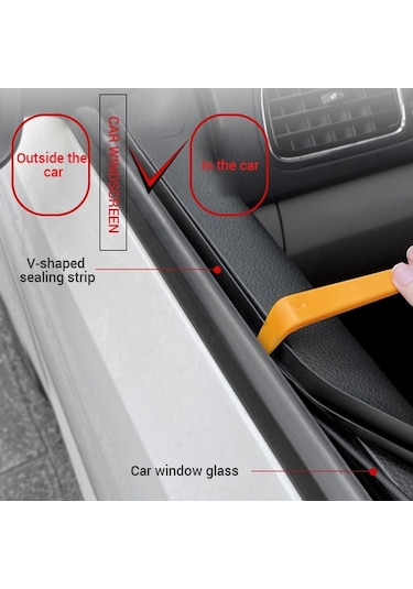 Seametal Araba Pencere Sızdırmazlık Şeridi V Şekli Araba Yan Pencere Sızdırmazlık Şeridi Oto Kauçuk Yan Pencere Kapı Aks. 56418558