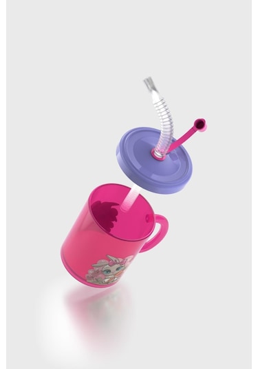 Renga Ruby Tavşan Desenli 210 Ml Pipetli Kulplu Pp Bebek Bardağı 142026 Pembe-mor Pembe