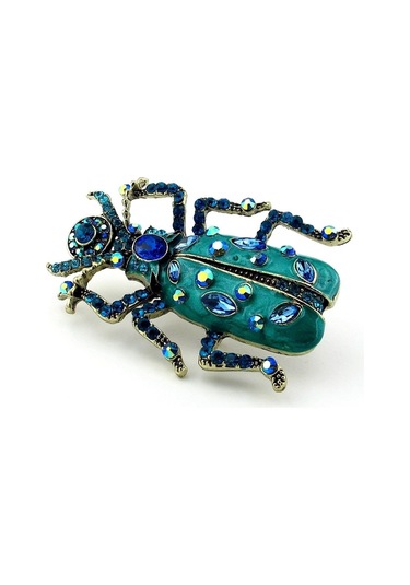 Solfera Büyük Boy Mısır Tesbih Böceği Khepri Zirkon Taşlı Broş Rz180
