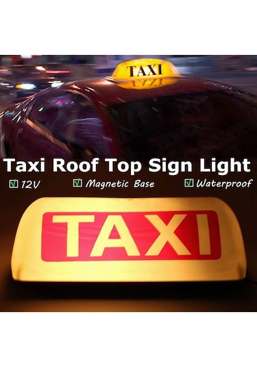 12v Su Geçirmez Üst Manyetik Sayaç Kabin Lambası Işığı Led Taksi Sinyal Lambası -