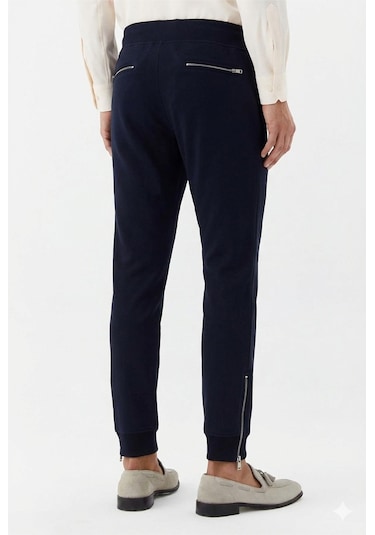 Sabri Özel Giotelli Lacivert Normal Kesim Regular Fit Pamuklu Örme Jogger Pantolon
