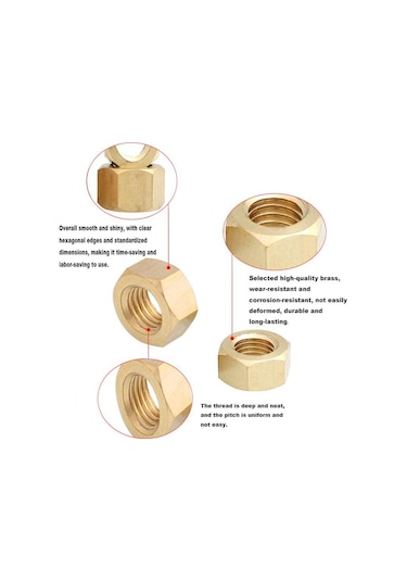 1-100 Adet Prinç Tam Altıgen Somunlar Cıvata Ve Vidalar İçin M1.4-m24 M20