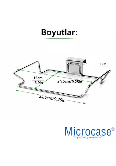 Microcase Mutfak Dolabına Monte Çok Amaçlı Çöp Poşeti Askılığı 2 Adet Al5444 Gümüş