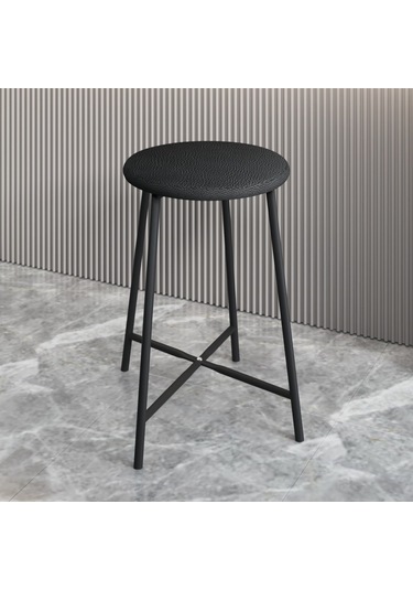 Bar Sandalyesi Bar Taburesi Mutfak Sandalyesi Siyah Döşemeli 1525