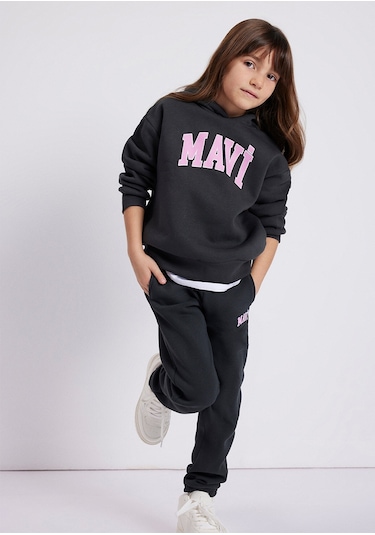 Mavi - Mavi Logo Baskılı Kapüşonlu Antrasit Sweatshirt 7610035-70087 Gri