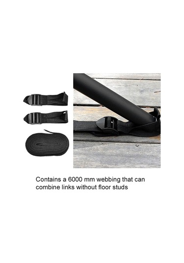 Novahub 6 Metre Kamp Çadırı Kayışı - Siyah Polyester, Taşıma Çantası Dahil, Siyah Siyah