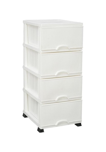 Omnipazar Elf-n293 Nostalji Plastik Mutfak Komidin Sebzelik 4 Katlı Beyaz