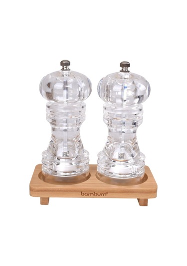 Bambum Varela 2'li Küçük Tuz & Karabiber Öğütücü Set Şeffaf