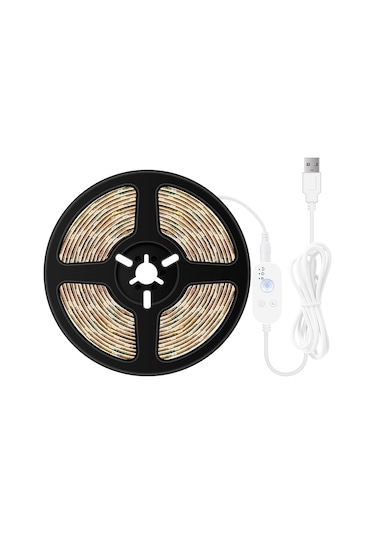 Youtek Usb Pır Hareket Sensörlü Işık Şeridi 3m 6500k Soğuk Beyaz Ip65 Su Geçirmez Led Lambası