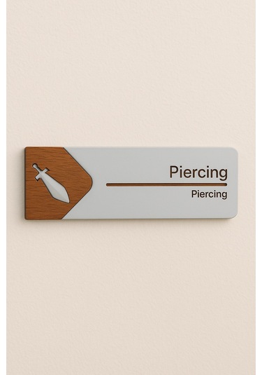 Piercing Ofis Oda Kapı İsimliği Yönlendirme Tabelası Levhası Kişiselleştirilebilir