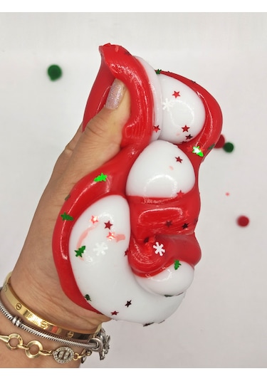 Dev Pati Squishy Taba Squishy Kedi Pati Sıkma 14 Cm Pullu Pati Sukuşi - Kırmızı/beyaz