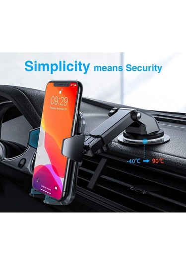 Araç Telefon Tutucu Torpidoya Yapışan Jel Vantuzlu C81A-138B-Siyah
