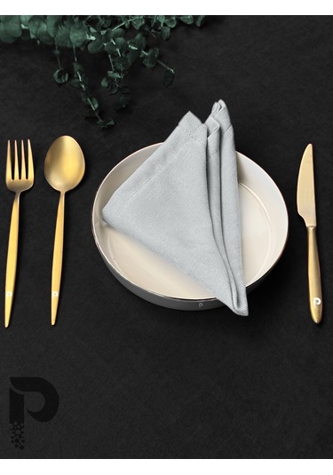 Açık Gri Kumaş Peçete Daily Serisi Kadife Görünümlü Açık Gri