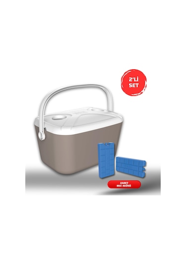 Buzluk Termos Set-30 Lt Buzzy Buzluk Termos 1178 Cooler Box + 2 Adet K-250 Buz Aküsü Bej