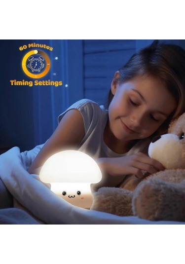 Dokunmatik Okul Öncesi Gece Lambası Çocuklar İçin Mantar Gece Lambası Şarj Edilebilir Sevimli Lambalar İç Mekan Dekorasyonu Harika Hediye Çok Renkli