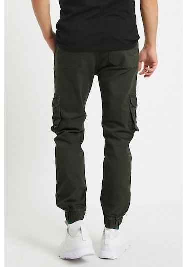 Erkek Kargo Jogger Pantolon Rahat Kesim Lastikli Paça Haki