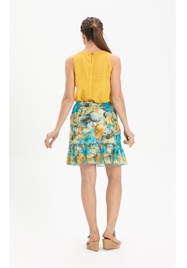 Vual Nesrin Kısa Etek Turkuaz Trkz