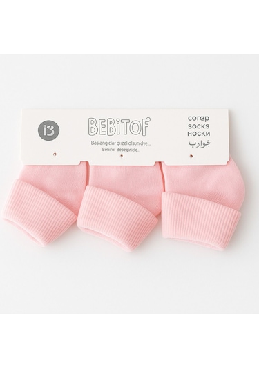 Bebitof Yenidoğan 9 Lu Bebek Çorap Seti Beyaz, Krem, Pembe %100 Pamuk, Yumuşak Ve Rahat ASORTİ