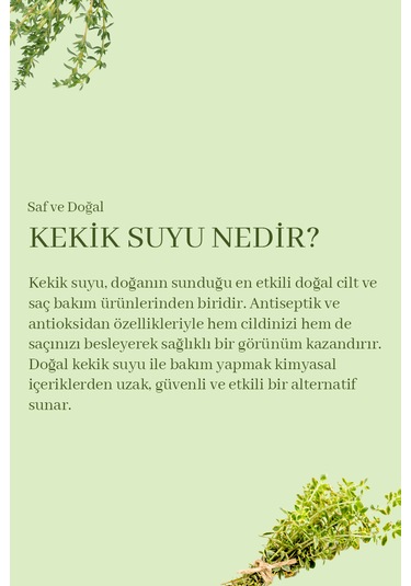 Pure Thyme Saf Kekik Suyu Cilt Bakımında Canlandırıcı Tonik