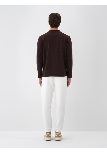 Ekru Pamuk Dokulu Regular Fit Sweat Pantolon 380186 Ekru