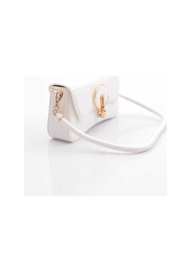 Ççs 17566 Kadın Omuz Askılı El Çantası-beyaz Beyaz
