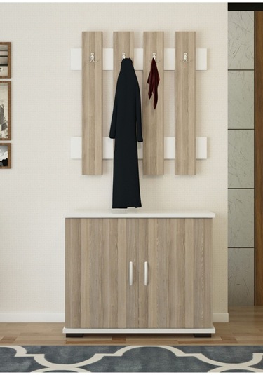 Portmanto Takım Ayakkabılık Vestiyer Askılıklı Ayakkabılık Dolabı Cordoba - Beyaz