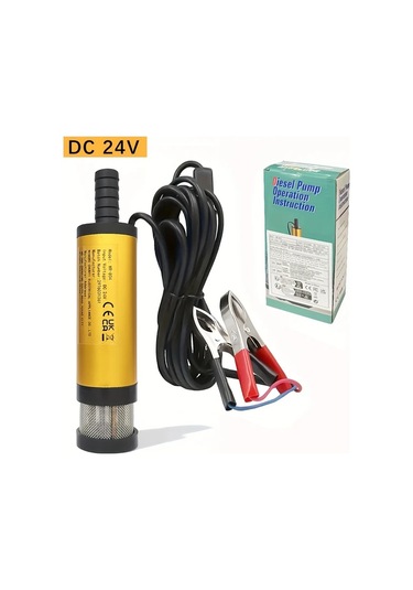 24v 38mm-altın Dc 12v 24v Su Altı Elektrikli Pompa, Dizel Ve Su İçin Uygun. Alüminyum Alaşımlı Kabuk 12l/dakika Yakıt Transfer Pompası
