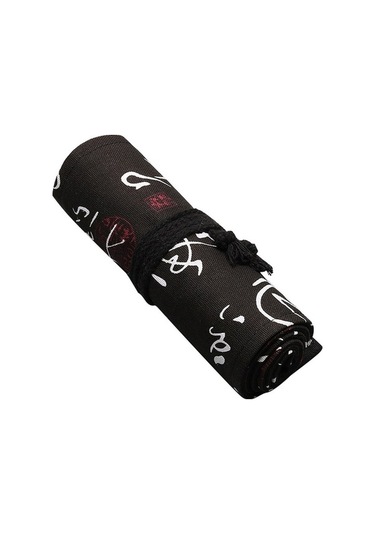 Willowhaven Kaligrafi Sevimli Tuval Kalem Kutusu Okul Öğrenci Çanta Kırtasiye Standart Siyah Çok Renkli