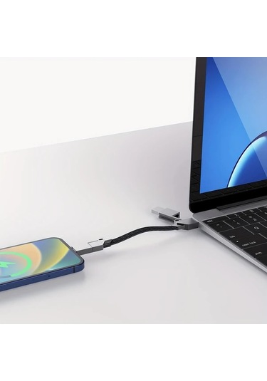 Honeybeeshop 4 İnç 1 Süper Hızlı Şarj Usb Tip C Veri Kablosu Alüminyum Alaşımlı Turuncu 15 5 Cm Düz Şekil İphone Uyumlu Samsung Xiaomi One Plus İçin