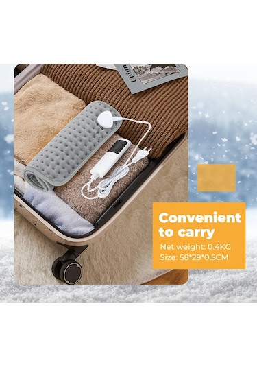 Elektrikli Isıtma Pedi Battaniye 9 Seviye 4 Mod Zamanlayıcı Isıtma Pedi Omuz Grey Ab Tak Grey Gri