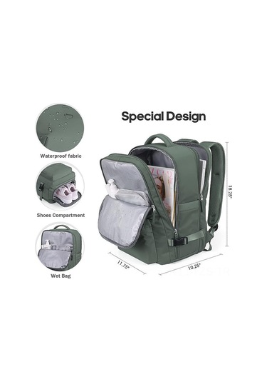 Fosenze 45l Genişletilebilir Laptop Çantası - Büyük Kapasiteli Seyahat Ve İş Çantası, 17 İnç Laptop Bölmesi İle Diğer