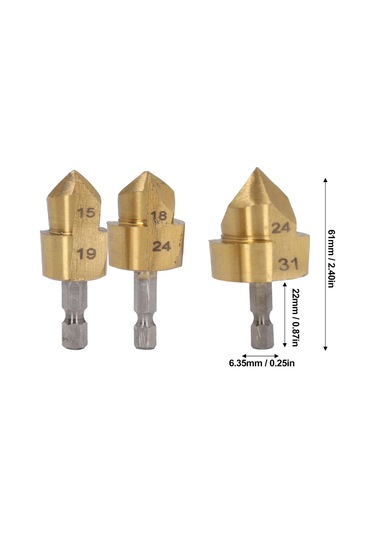 3 Adet Ppr Kaldırma Matkap Ucu Seti Yüksek Karbonlu Çelik Ti