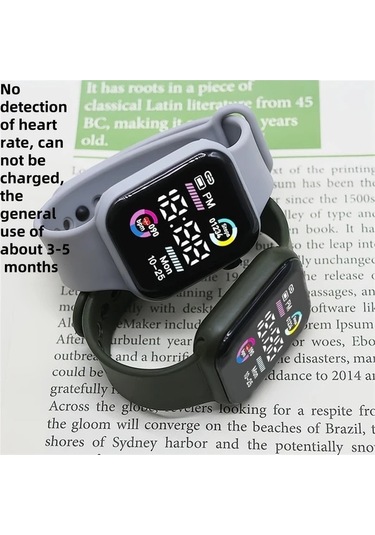 Trendooze Stilli Pembe Dış Ticaret Spor Saati Parlayan Kare Dijital Saat Pembe