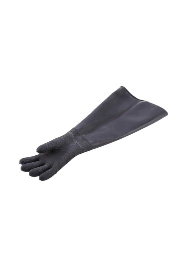 Çizgili Siyah Kauçuk Kumlama Eldiveni, Kumlama Kabini İçin Aşındırıcı Kumlama Eldiveni 65x30cm 2025.