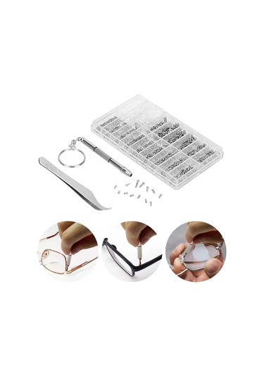 Geeroyoo "1000 Parçalı Gözlük & Saat Tamir Seti - Taşınabilir Vidalar, Pense Ve Tornavida İçeren Pratik Kutu"