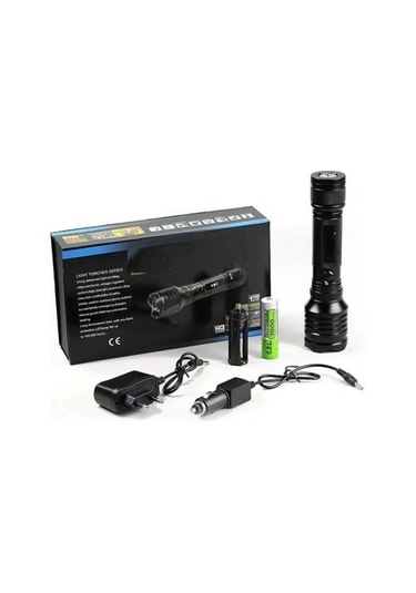 Alüminyum Şarjlı Zoom'lu El Feneri F6055 -Çok Renkli