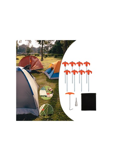 Suntek 8x Çadır Kazıkları Hafif Vida Mandalları Açık Hava Turuncu Ve Gümüş Turuncu - Gümüş