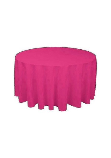 Düğün Partisi İçin Beyaz Siyah Kırmızı Mavi Altın Çapında 300cm Gül Kırmızısı Polyester Yuvarlak Masa Örtüsü Diğer