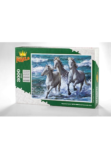 King Of Puzzle Deniz Kenarında Atlar Ahşap Puzzle 3000 Parça