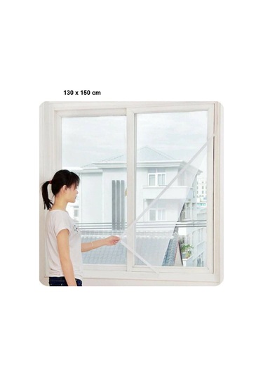 Pencere Sinekliği 130 X 150 Cm Sineklik Tülü Hazır Kendinden Yapışkanlı Cırt Bantlı Sinek