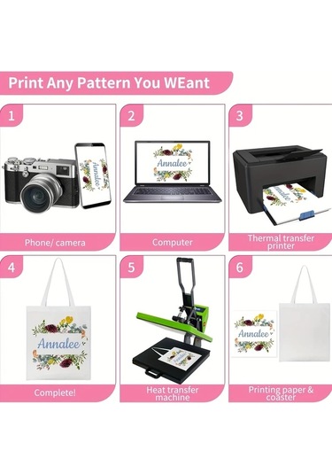 Willowhaven Bej 2 Parça Sublimasyon Bez Çanta 12.2x14.2 İnç Dıy Alışveriş Torbası