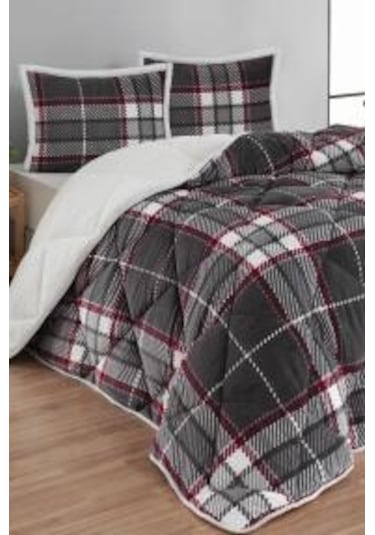 Merinos Comforter 3 Parça Yorgan Seti220x240cm Anna Gri Grı Gri